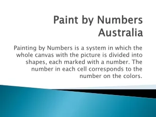 Number on the colors - Paint by numbers Australia