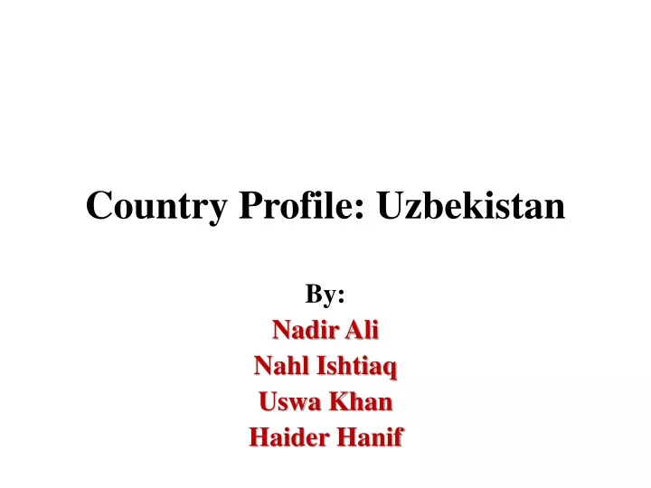 country profile uzbekistan