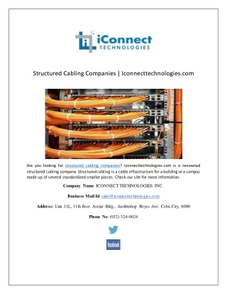 Structured Cabling Companies | Iconnecttechnologies.com