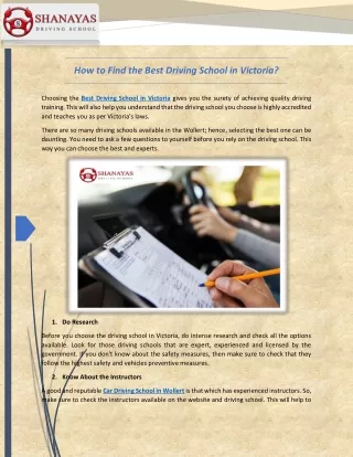 How to Find the Best Driving School in Victoria