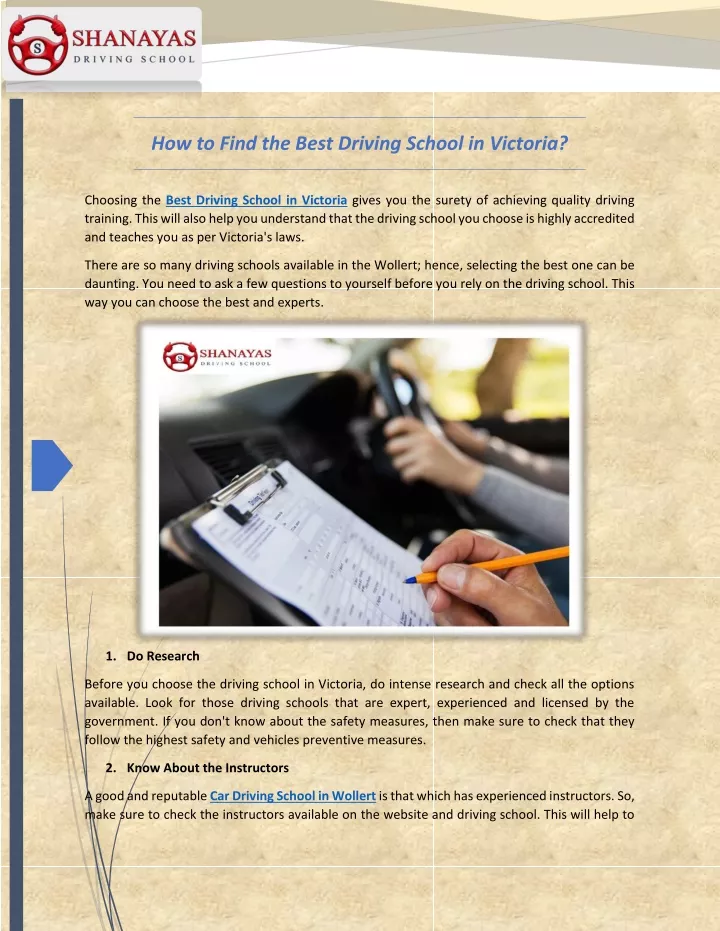 how to find the best driving school in victoria