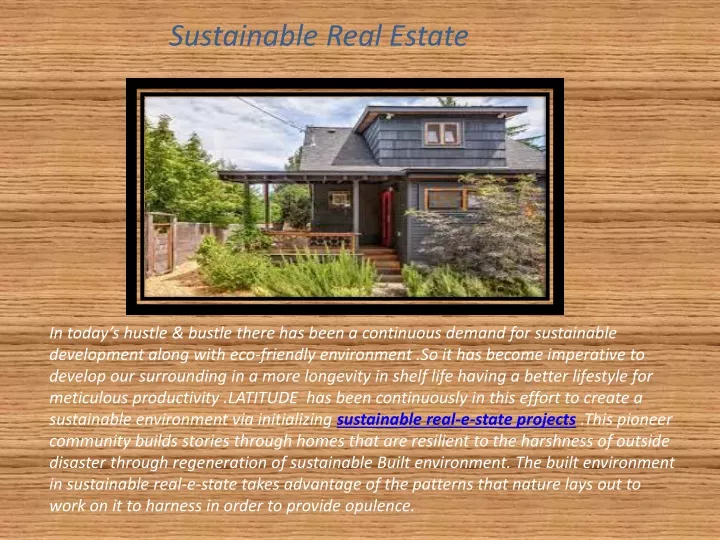 sustainable real estate