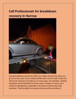 call professionals for breakdown recovery