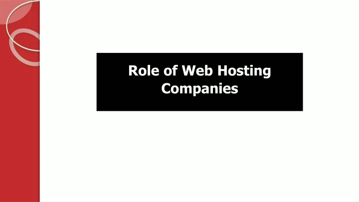 role of web hosting companies