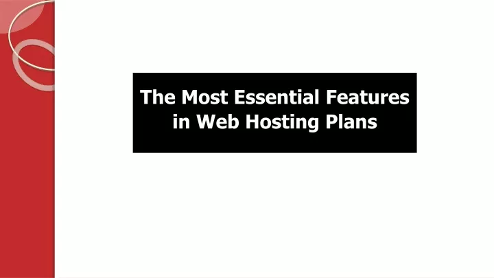 the most essential features in web hosting plans