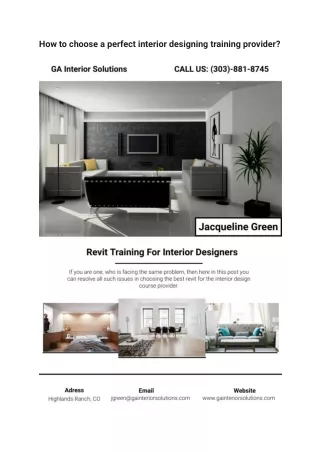 How to choose a perfect interior designing training provider_