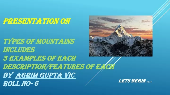 presentation on types of mountains includes