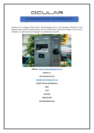 Car Charging Infrastructure  Ocularcharging.com.au
