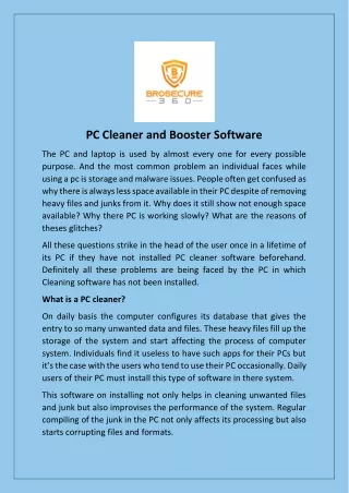 pc cleaner and booster software