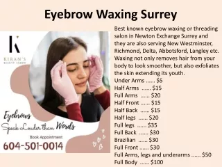 Eyebrow Waxing Surrey