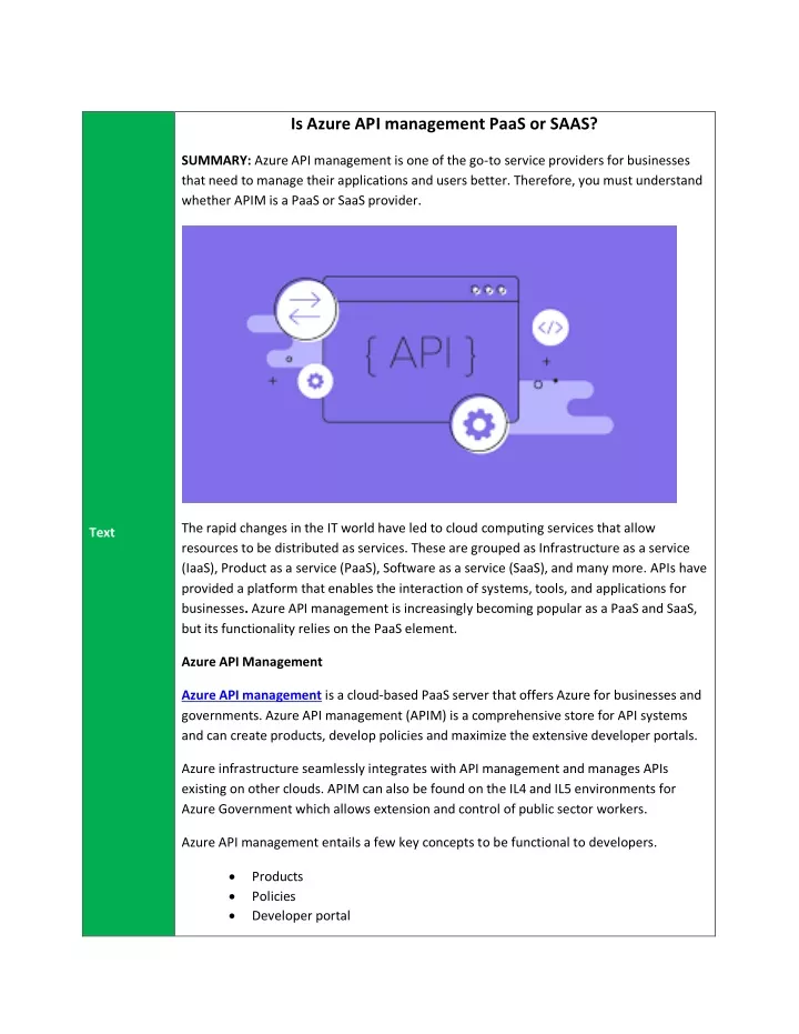 is azure api management paas or saas