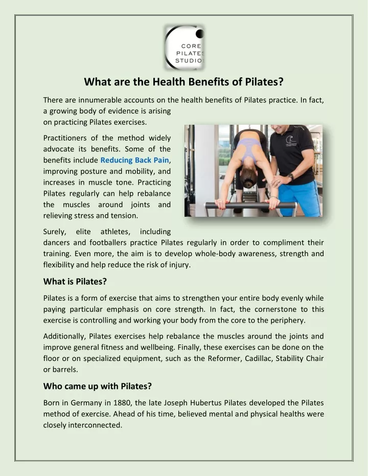 what are the health benefits of pilates