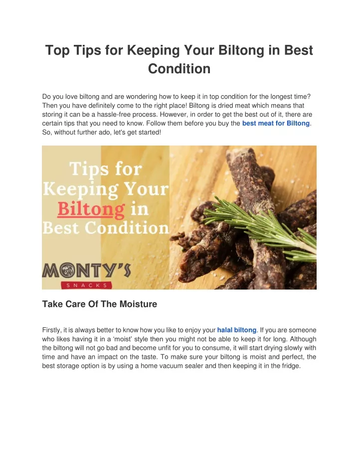 top tips for keeping your biltong in best