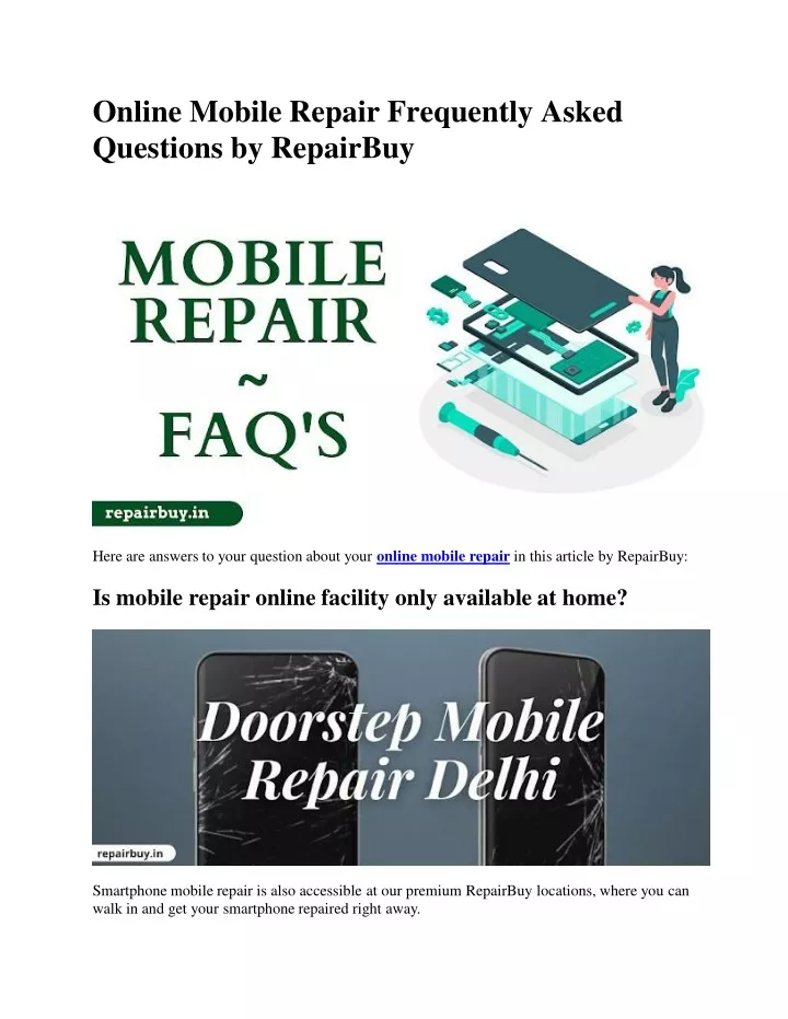 online mobile repair frequently asked questions by repairbuy
