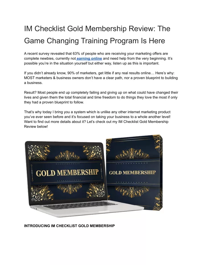 im checklist gold membership review the game