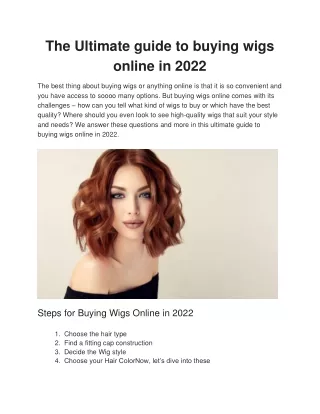 The Ultimate guide to buying wigs online in 2022