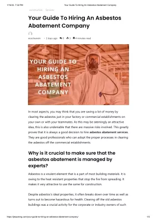 Your Guide To Hiring An Asbestos Abatement Company