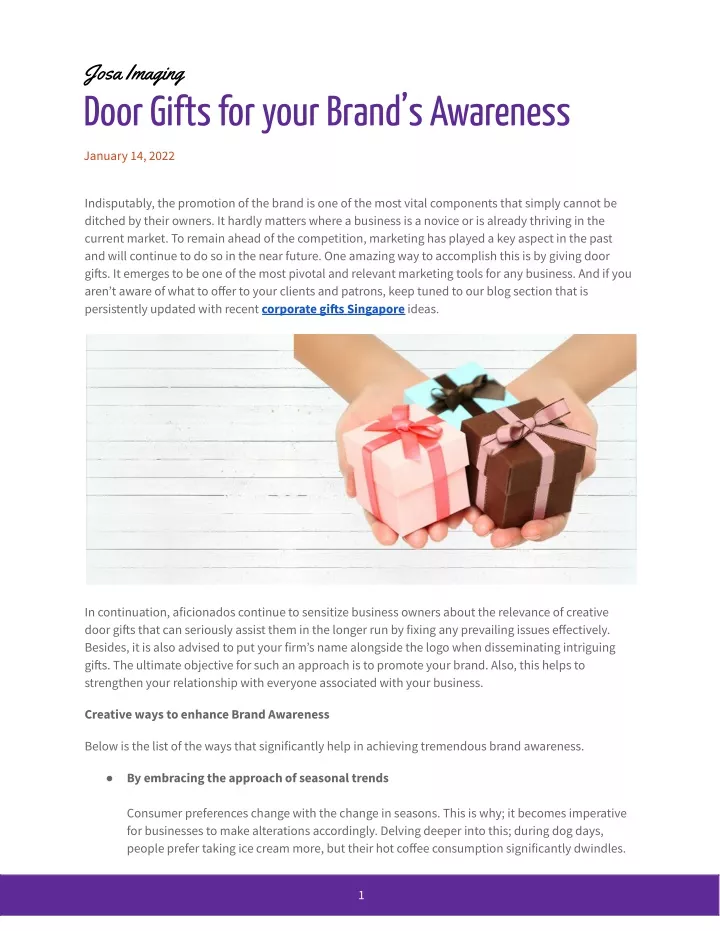 josa imaging door gifts for your brand s awareness