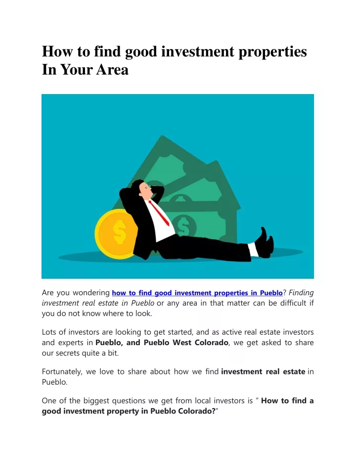 how to find good investment properties in your