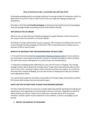 how can businesses take a sustainable step with