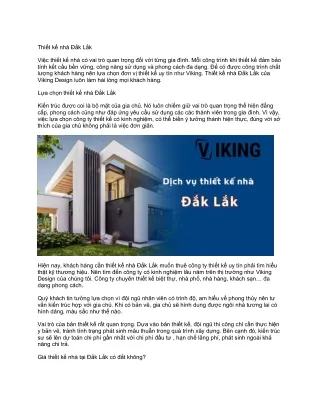 Thiết Kế nhà Đăk Lăk