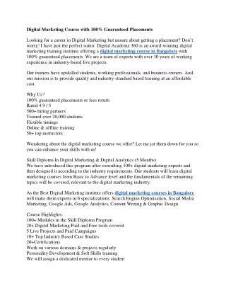digital marketing course with 100 guaranteed