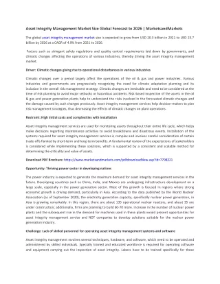 asset integrity management market size global