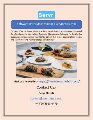 Software Hotel ManagementSoftware Hotel Management | Servrhotels.com