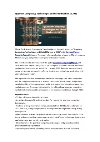 quantum computing technologies and global markets