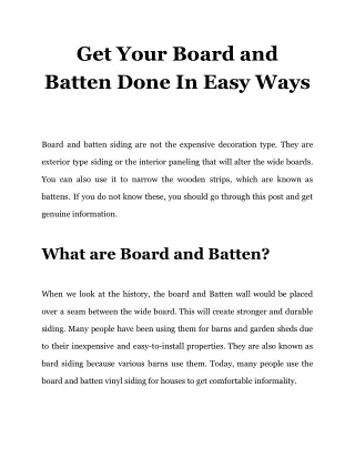 get your board and batten done in easy ways