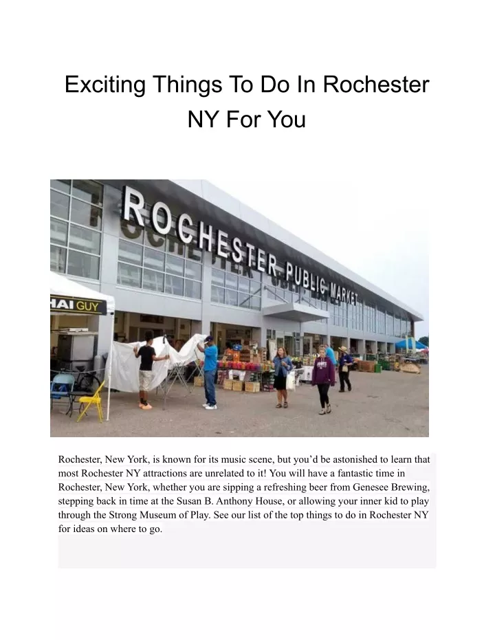 exciting things to do in rochester ny for you