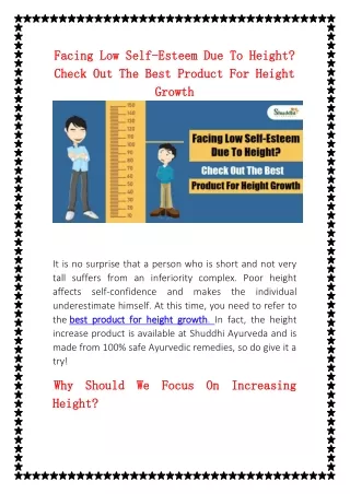 Facing Low Self-Esteem Due To Height? Check Out The Best Product For Height Growth