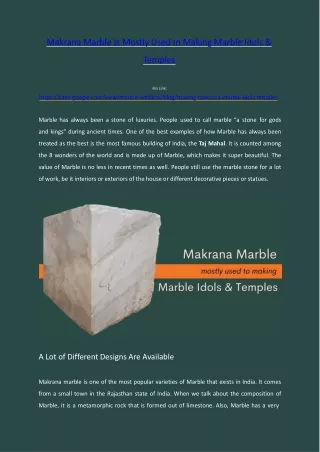makrana marble is mostly used in making marble