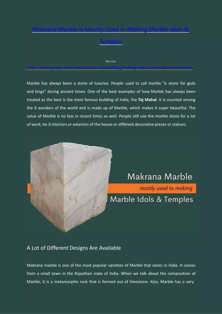 makrana marble is mostly used in making marble