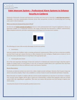 valet intercom system professional alarm systems