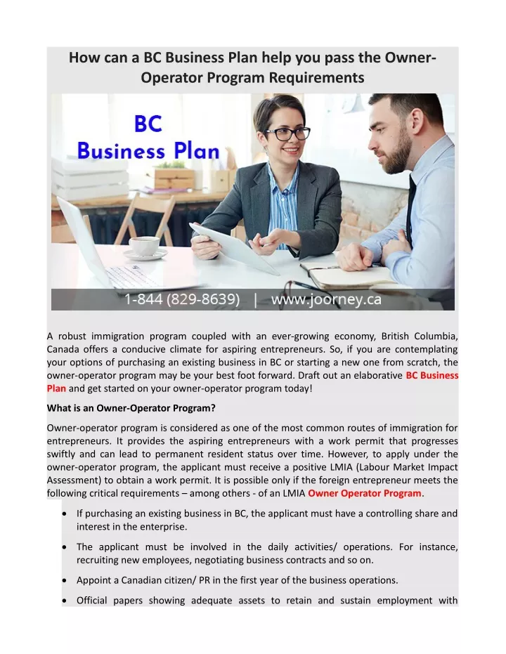 how can a bc business plan help you pass