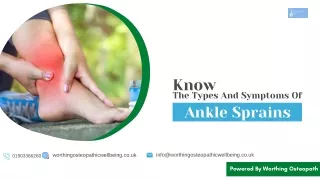 Know The Types And Symptoms Of Ankle Sprains