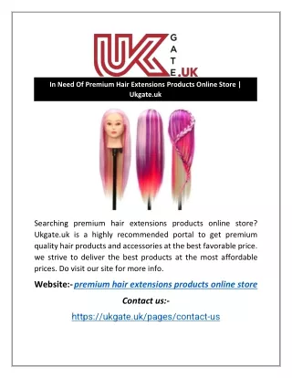 In Need Of Premium Hair Extensions Products Online Store | Ukgate.uk