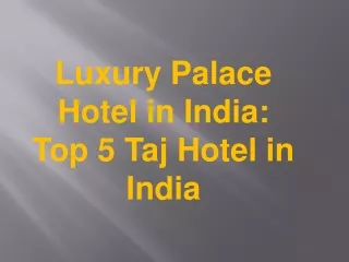 Goibibo Hotel Coupons: Book From Taj Hotel Today