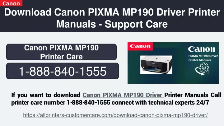 download canon pixma mp190 driver printer manuals support care