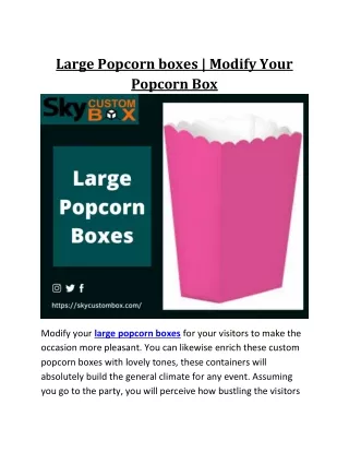 Large Popcorn boxes | Modify Your Popcorn Box