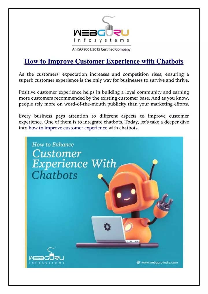 how to improve customer experience with chatbots