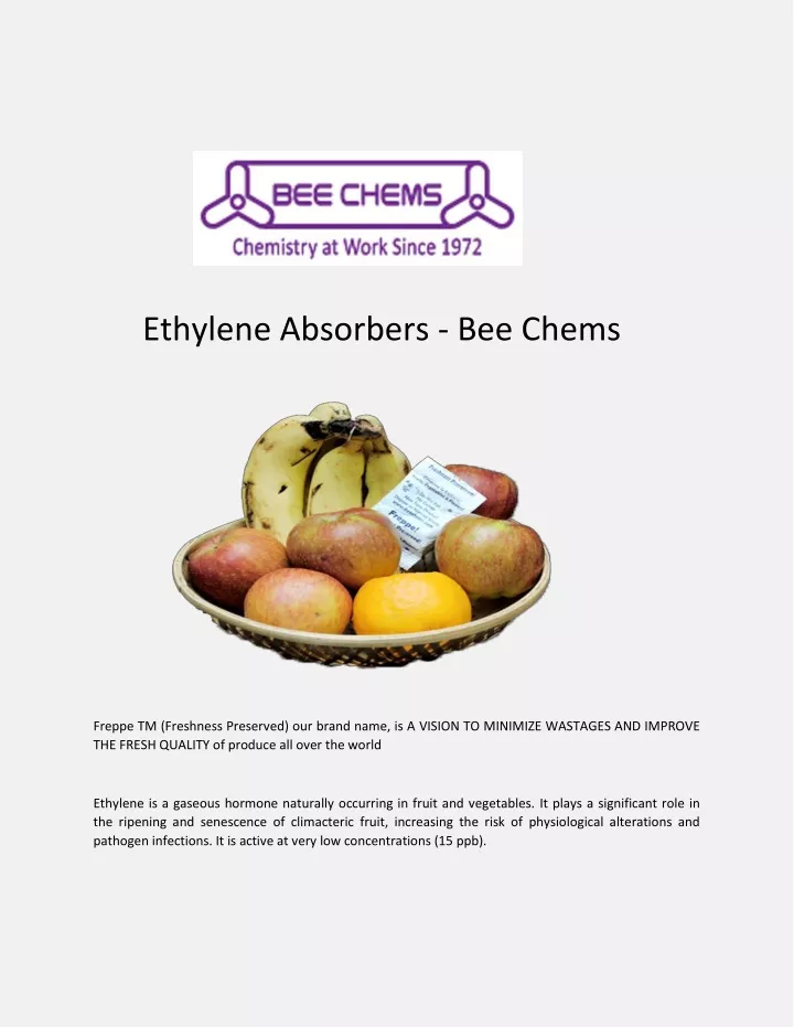 ethylene absorbers bee chems