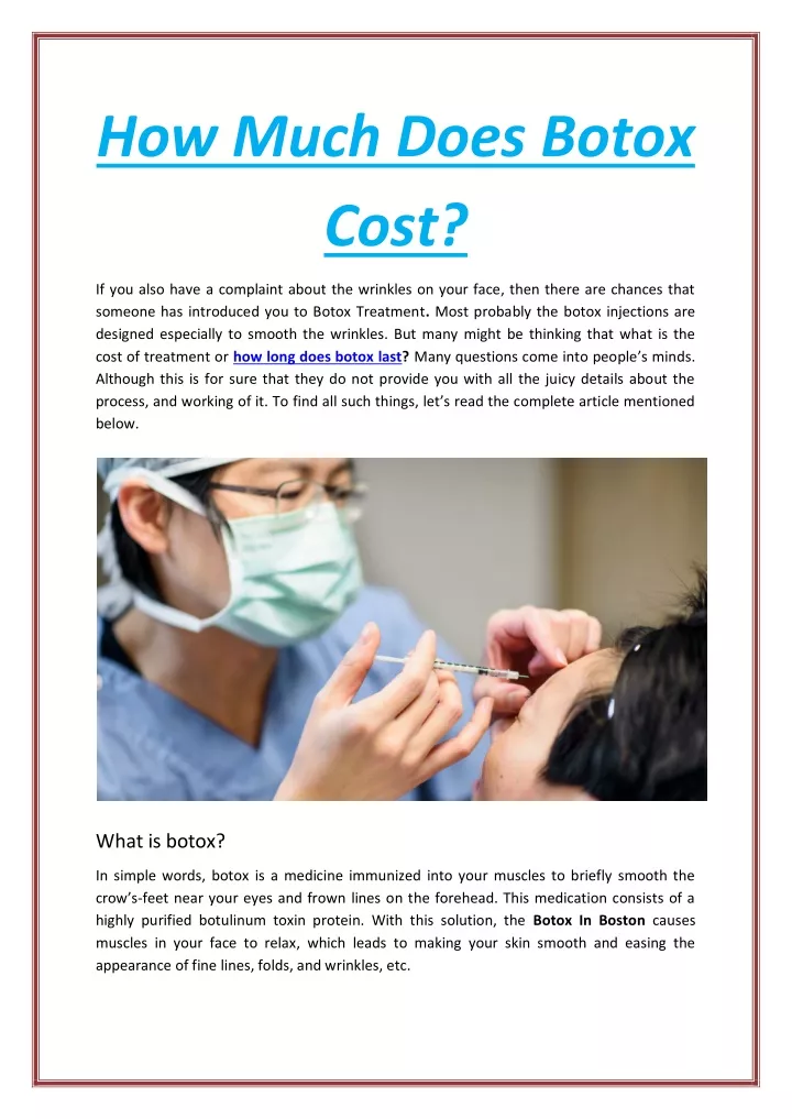PPT How Much Does Botox Cost PowerPoint Presentation, free download ID11086112