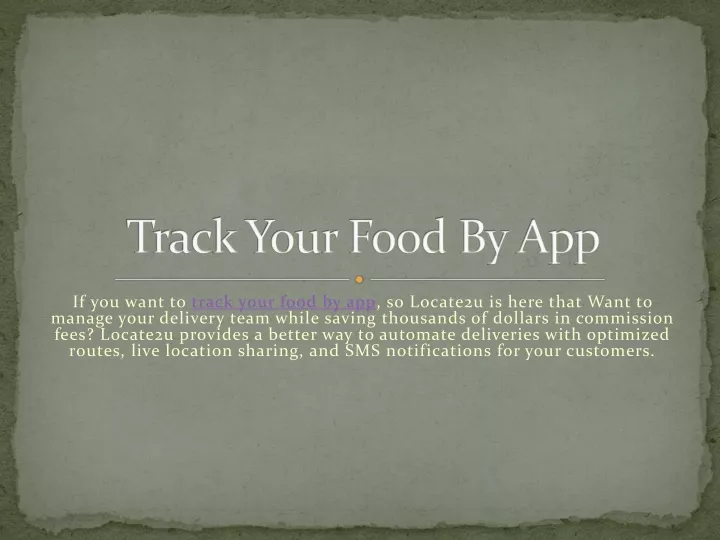 track your food by app