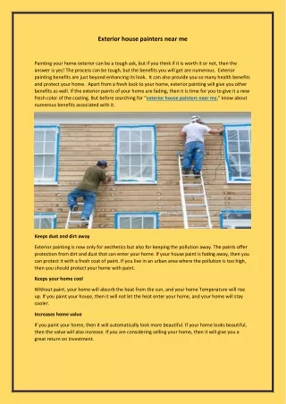 Professional Exterior House Painters Near Me