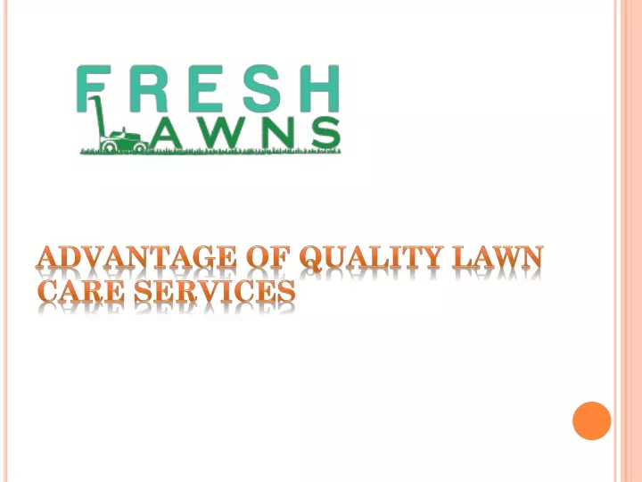 advantage of quality lawn care services