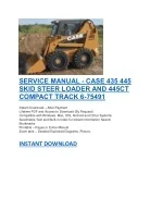 SERVICE MANUAL - CASE 435 445 SKID STEER LOADER AND 445CT COMPACT TRACK 6-75491 - slide 1