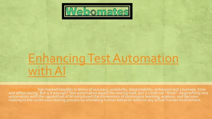 enhancing test automation with ai