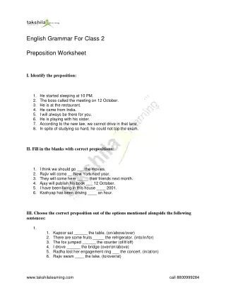 english grammar for class 2